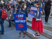 Oct. 15, 2020: Demonstrators in Manhattan protest the treatment of Orthodox Jewish communities during COVID-19